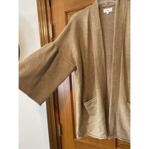 Lou & Grey Womens Medium Bell Sleeve Cardigan Sweater Camel Brown Tan Soft